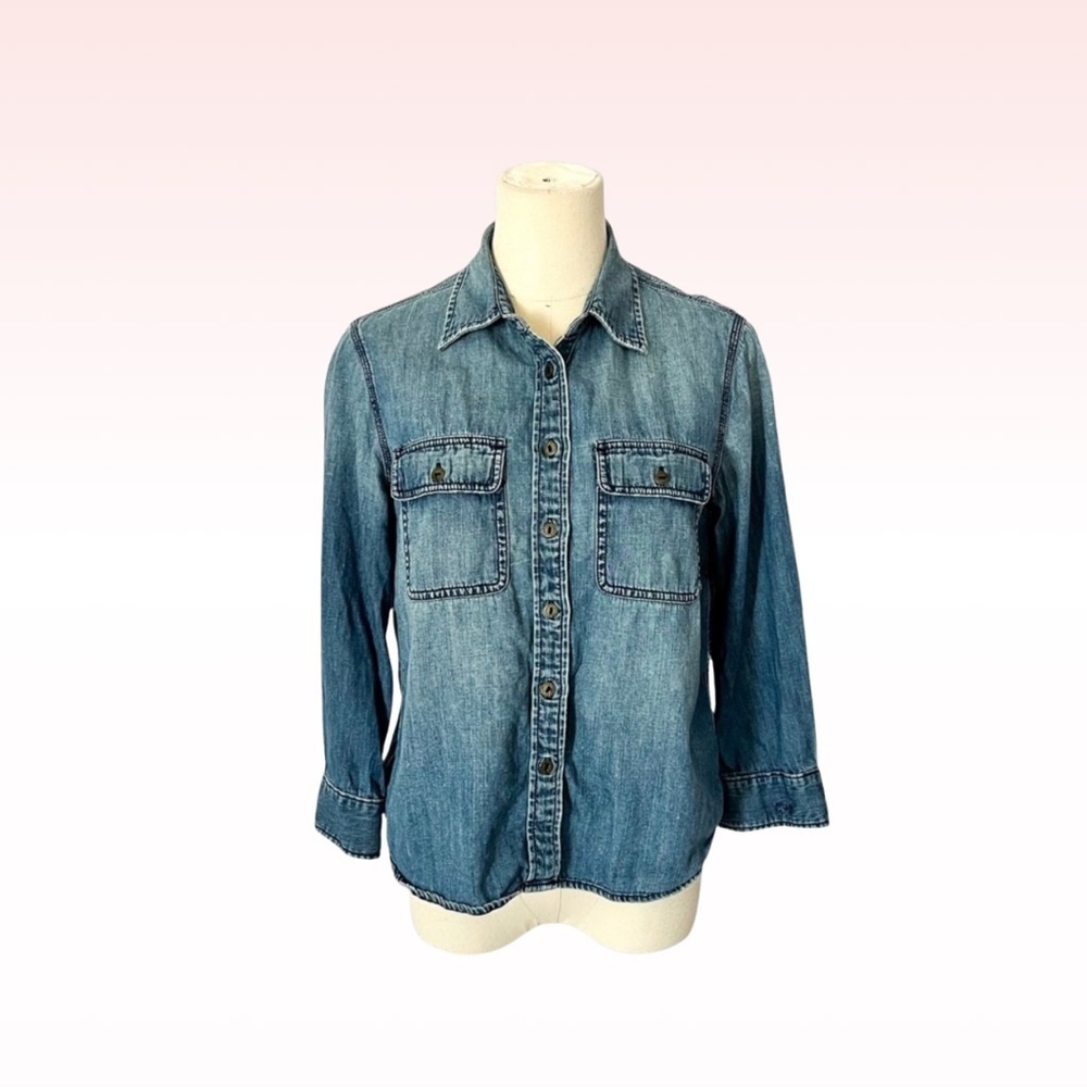 CURRENT / ELLIOT ‘The Perfect’ Blue Denim Button Down Shirt (Sz S)